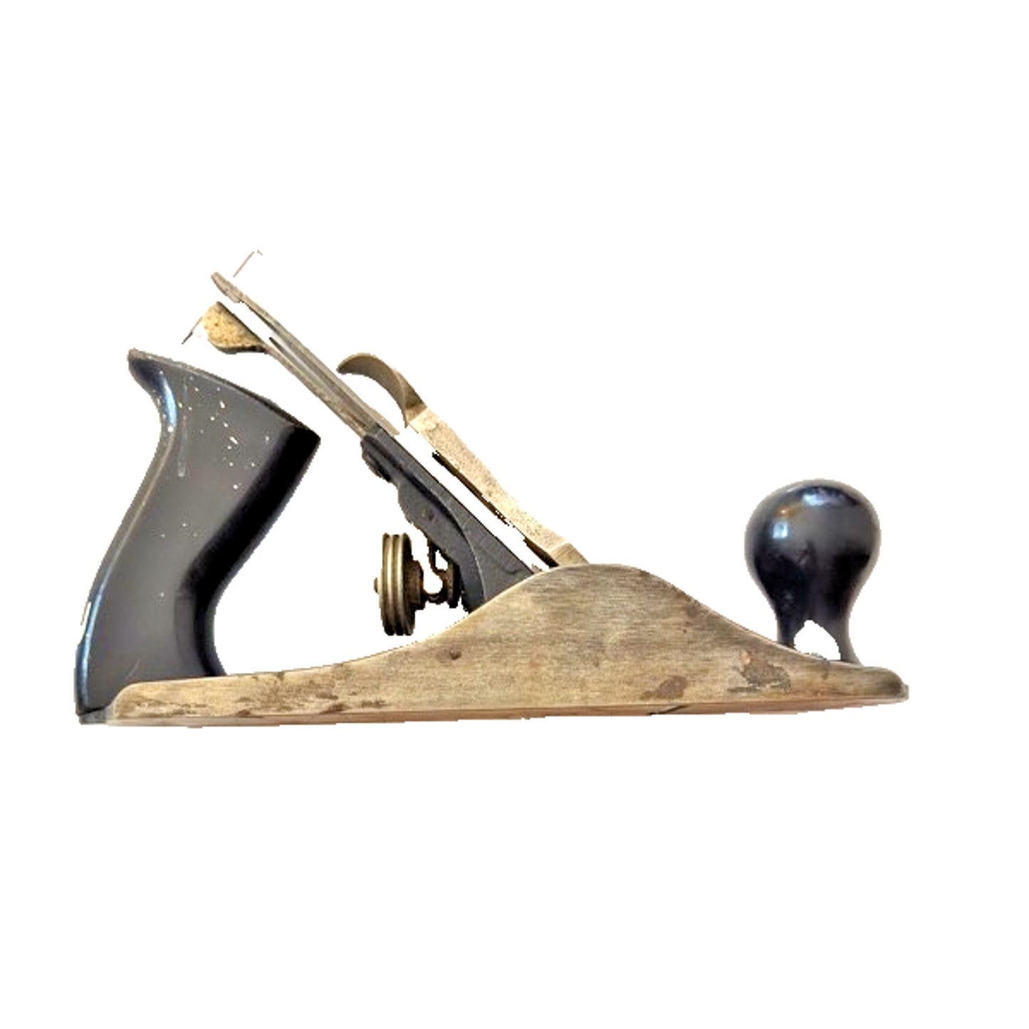 Vintage Stanley Handyman H1204 Bench Plane 9” Made in USA Wood Tote & Knob