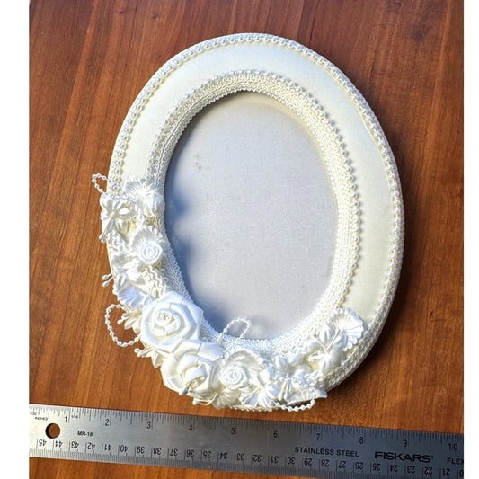 Vintage Wedding Keepsake Ivory Memory Box & Beaded Picture Frame by Savoir Vivre
