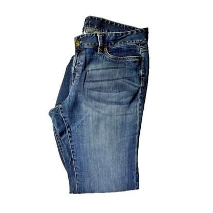 Womens Jeans LOFT Curvy Bootcut Size 12 Stretch Medium Wash Classic Blue