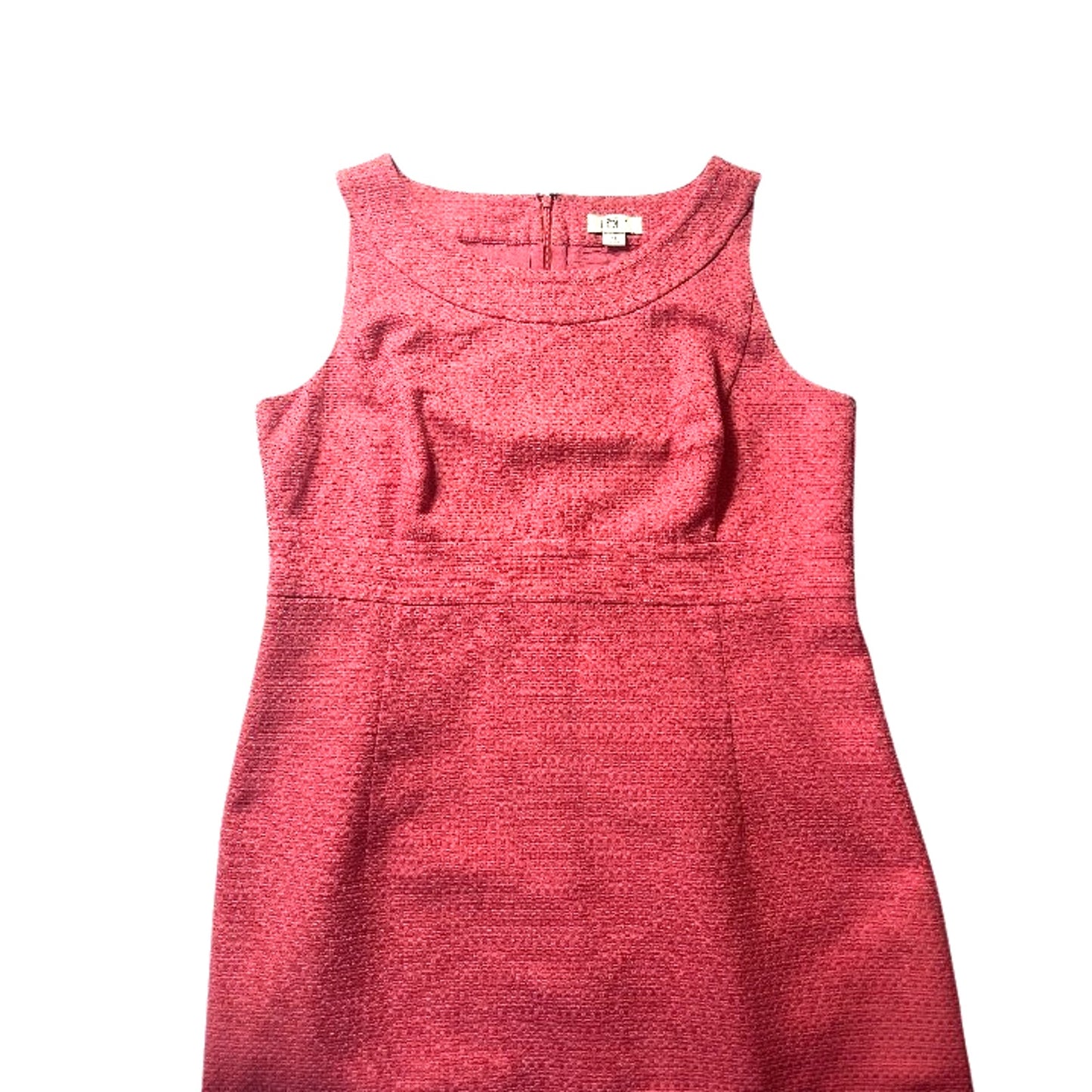 Sheath Dress LOFT PInk Size 14 Fitted Jaquard-Style Blend Retro Look