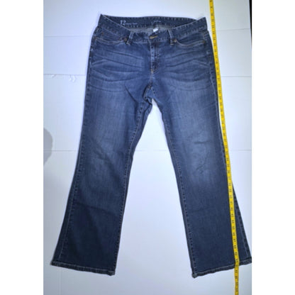 Womens Jeans LOFT Curvy Bootcut Size 12 Stretch Medium Wash Classic Blue