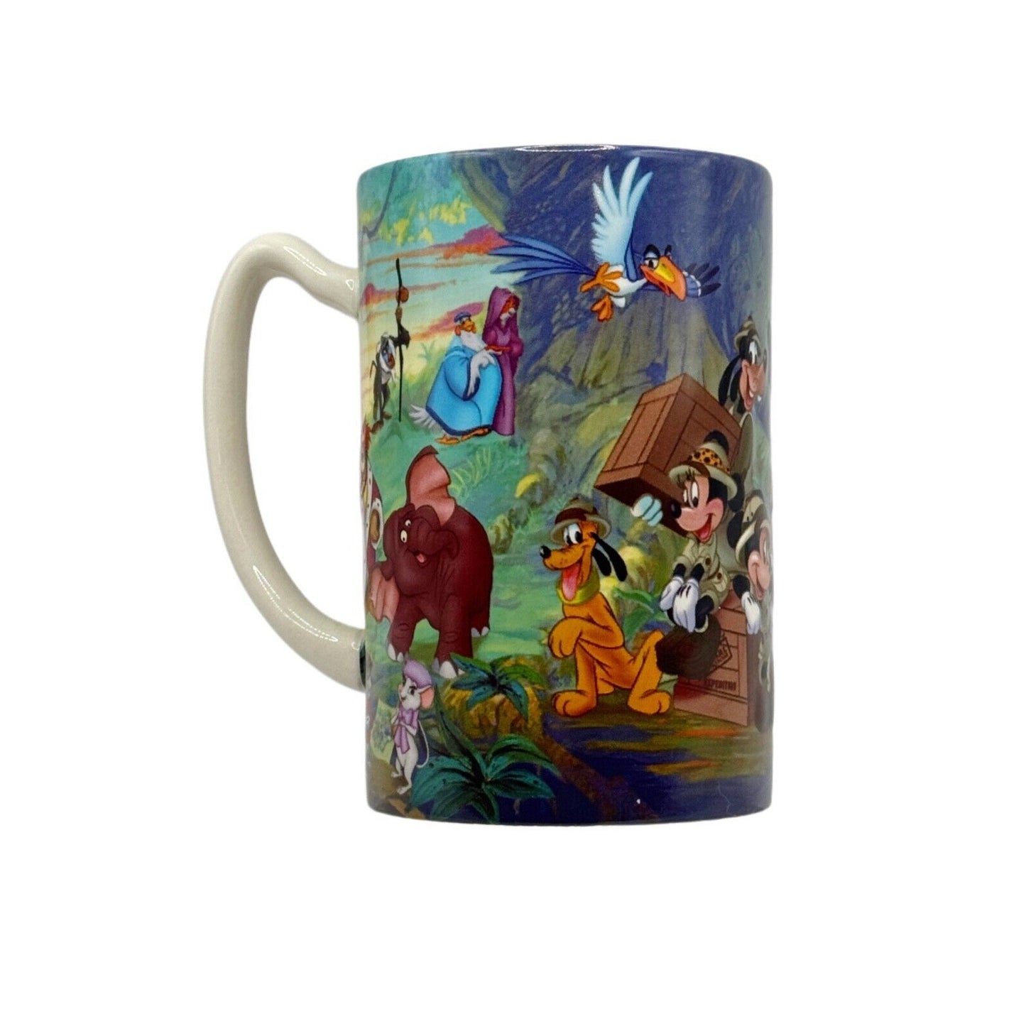 Disney Animal Kingdom Mug Mickey Goofy Pluto Tarzan Park Exclusive Vintage Rare