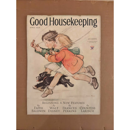 Good Housekeeping Magazine Cover April 1934 - antique illustrated Vernon Thomas