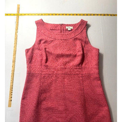 Sheath Dress LOFT PInk Size 14 Fitted Jaquard-Style Blend Retro Look