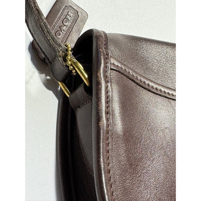 Vintage Coach Watson Brown Flap GloveLeather Crossbody Turnlock Bag 9981