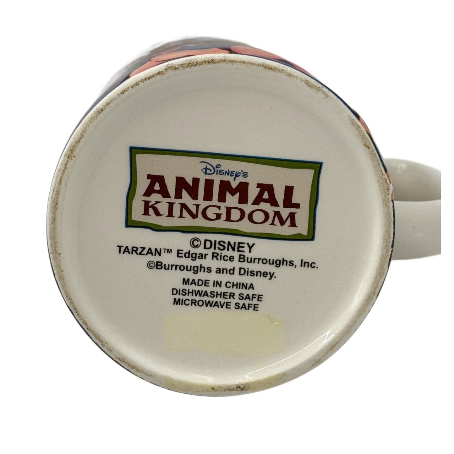 Disney Animal Kingdom Mug Mickey Goofy Pluto Tarzan Park Exclusive Vintage Rare