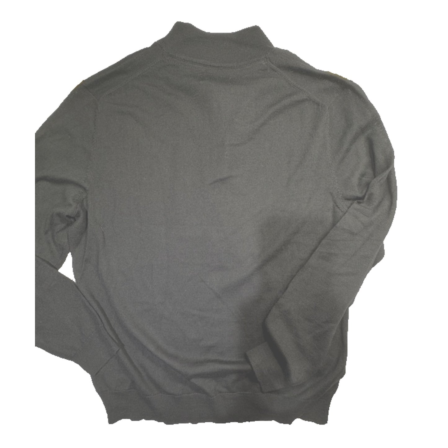 Men's Light Knit Sweater Half Zip Collar Black Size L Club Merino Wool Blend NWT