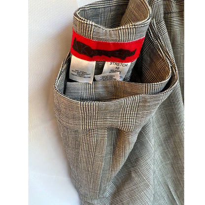 Vintage Anne Klein Women's Pants Size 10 Grey Gingham Classic Trousers