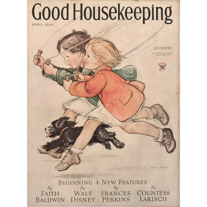 Good Housekeeping Magazine Cover April 1934 - antique illustrated Vernon Thomas