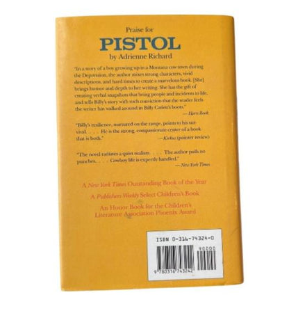 Vintage Western Novel: Pistol by Adrienne Richard, 1969 First Edition