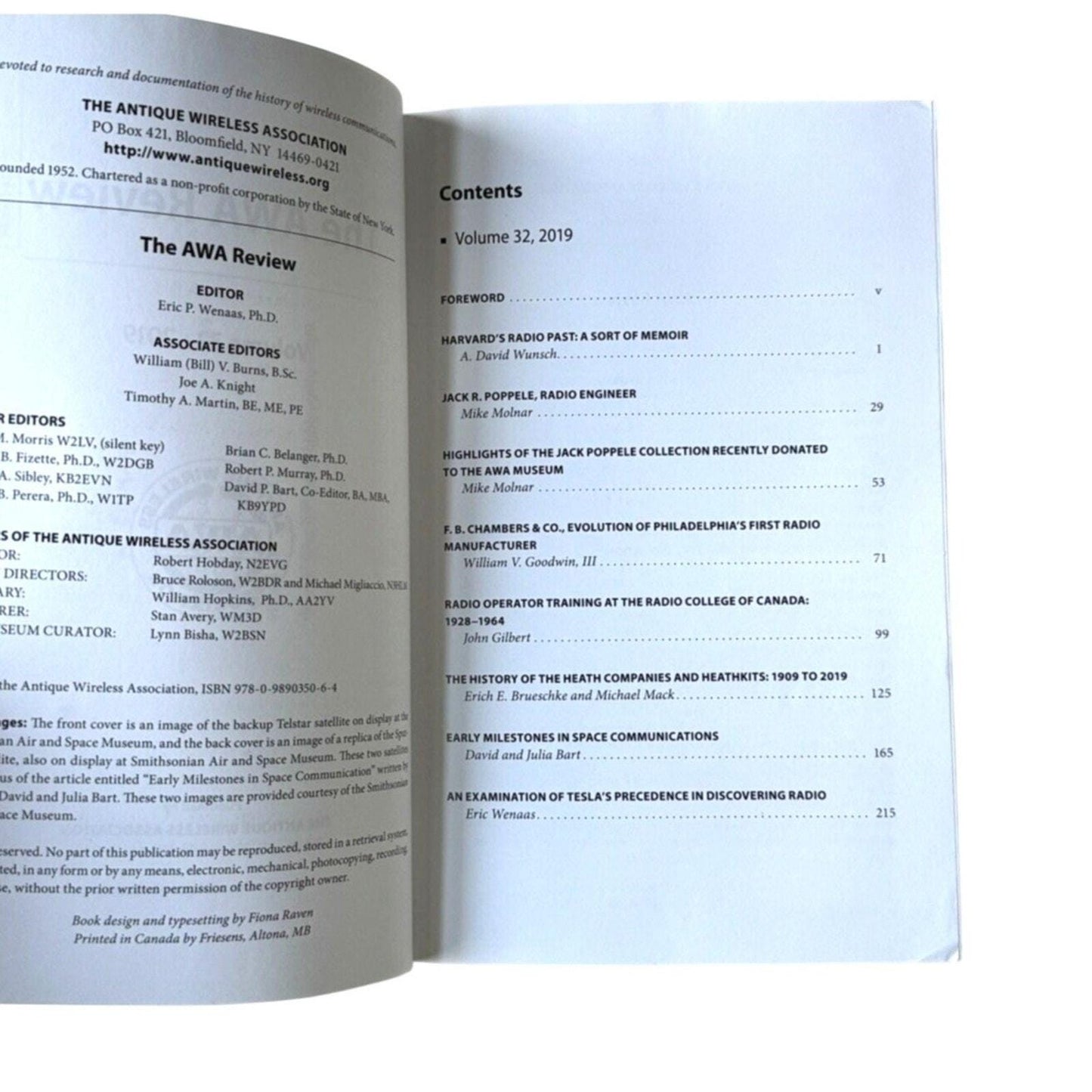 Antique Wireless Association Review Vol 32 2019 - AWA Rare Issue