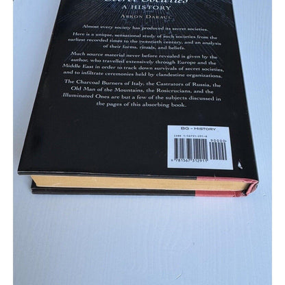 Secret Societies: A History by Arkon Daraul 1999 Barnes & Noble Hardcover w/DJ