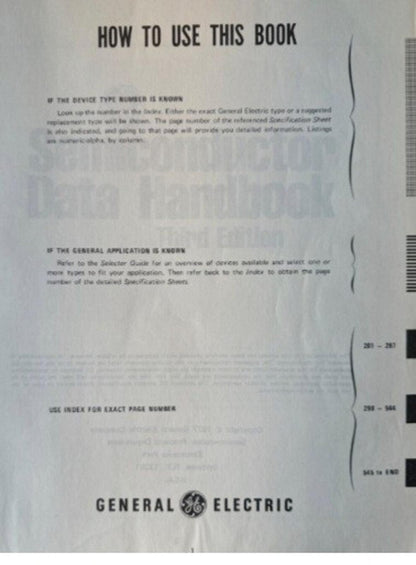 Vintage 1977 GE Semiconductor Handbook Third Ed Softcover Technical Guide