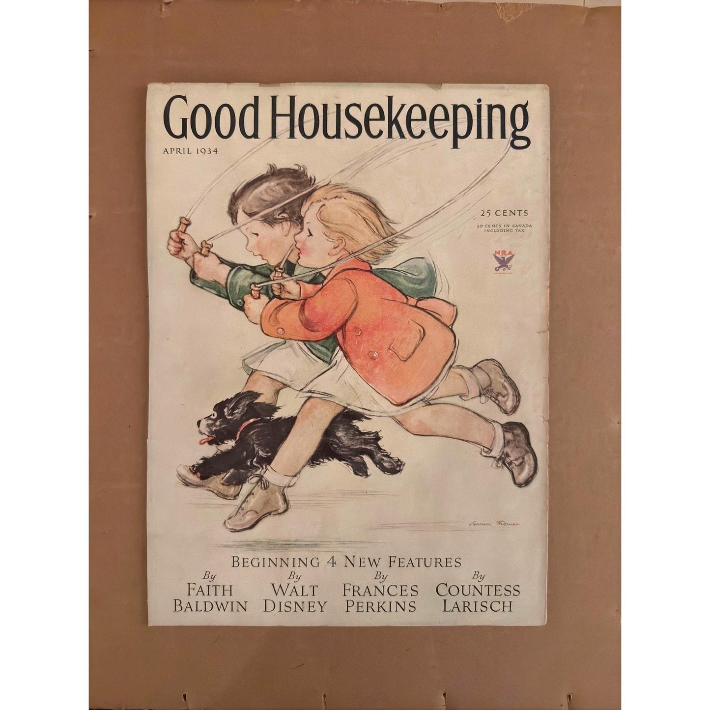 Vintage Good Housekeeping Magazine Cover April 1934 antique illustrations by Vernon Thomas