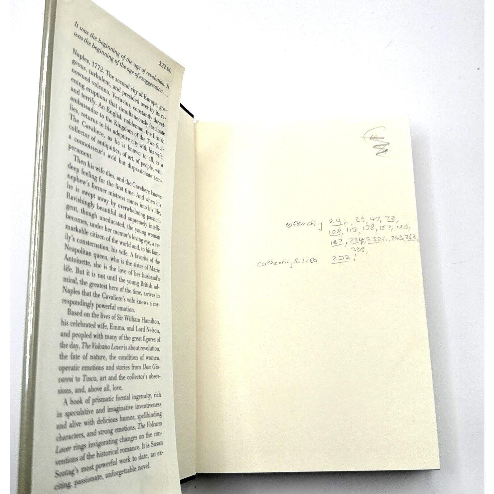 Vintage 'The Volcano Lover' Book by Susan Sontag, 1992 First Edition