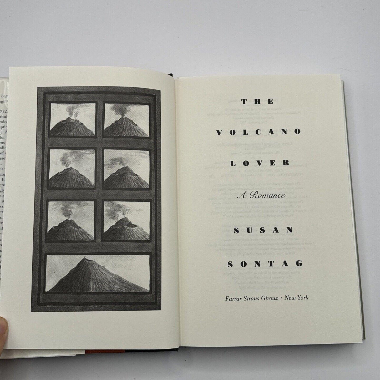 Vintage 'The Volcano Lover' Book by Susan Sontag, 1992 First Edition