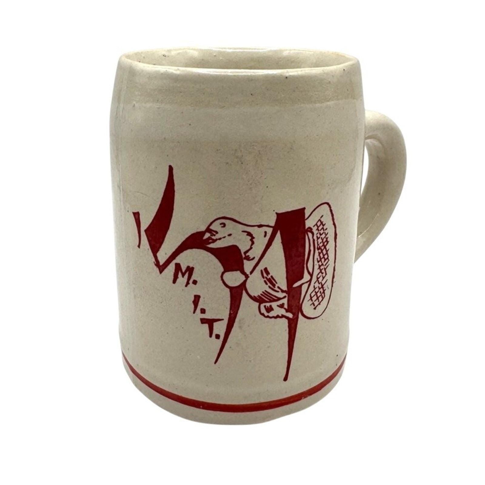 Rare MIT Vintage Beer Stein 1951 Handmade Stoneware Mug Mascot Tim the Beaver