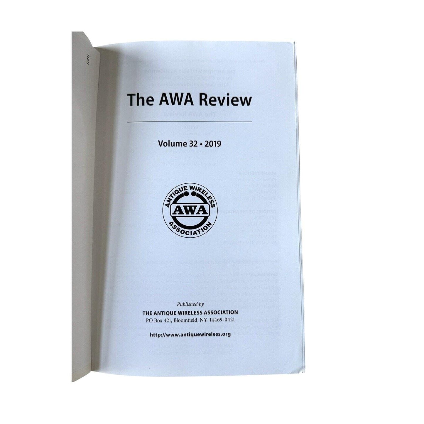 Antique Wireless Association Review Vol 32 2019 - AWA Rare Issue