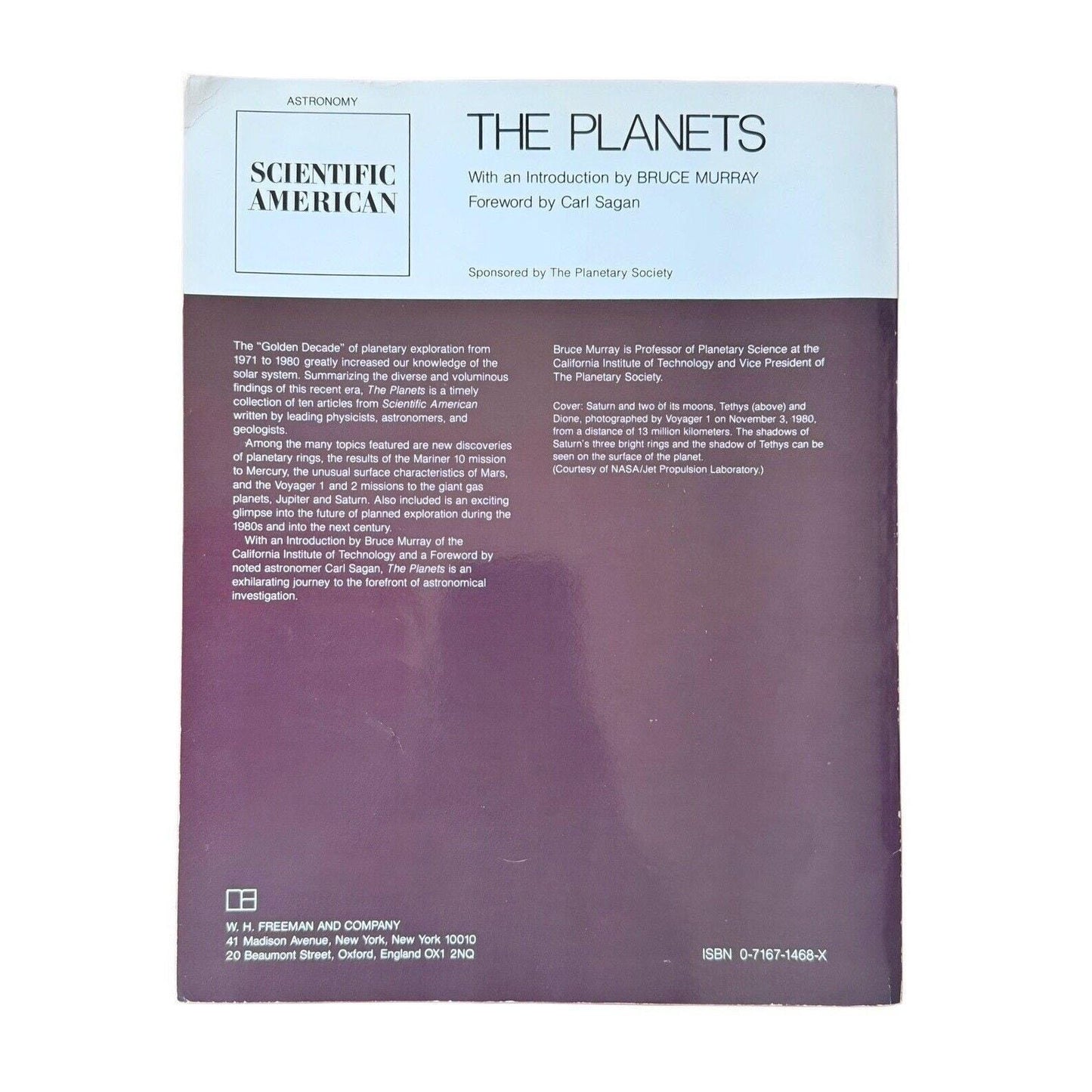 Scientific American 1983 First Print of The Planets w foreword by Carl Sagan