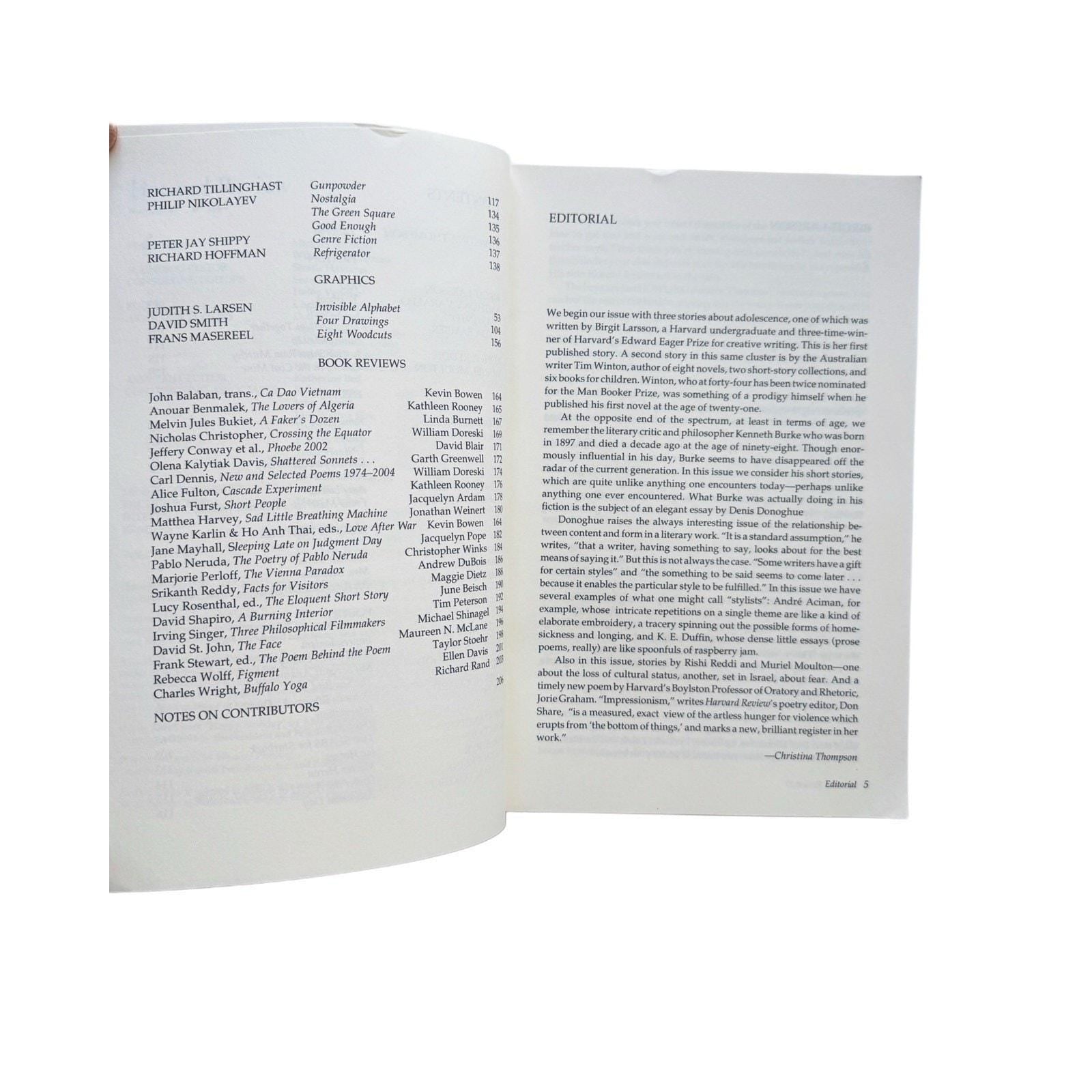 Harvard Review Number 27 2004 Harvard University Famous Literary Journal