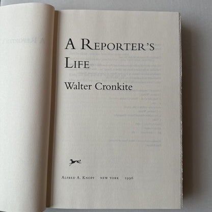 Classic Biography Reporter's Life by Walter Cronkite 1996 HCDJ First Edition