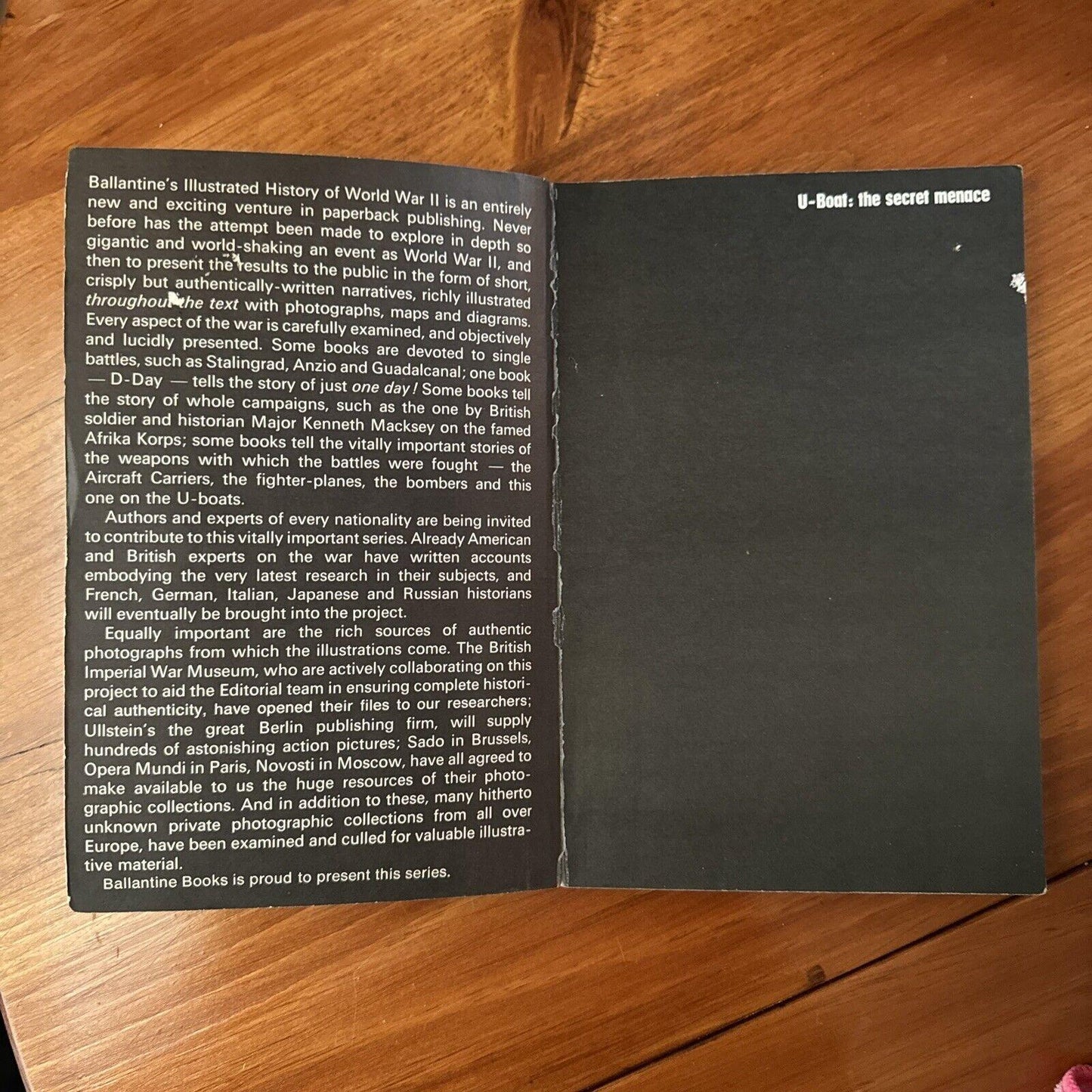 Vintage 1968 U-Boat Book: The Secret Menace, First Print