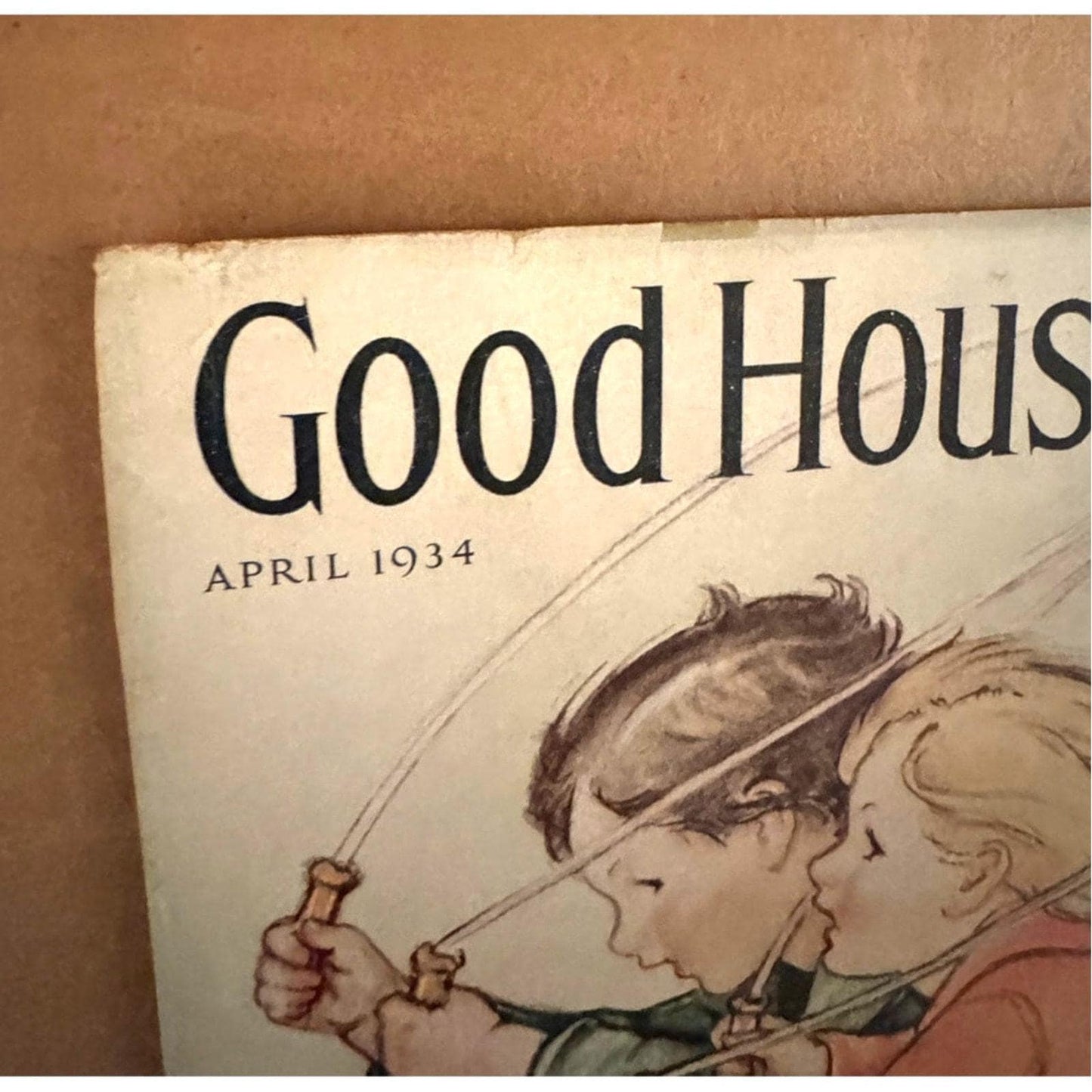 Vintage Good Housekeeping Magazine Cover April 1934 antique illustrations by Vernon Thomas