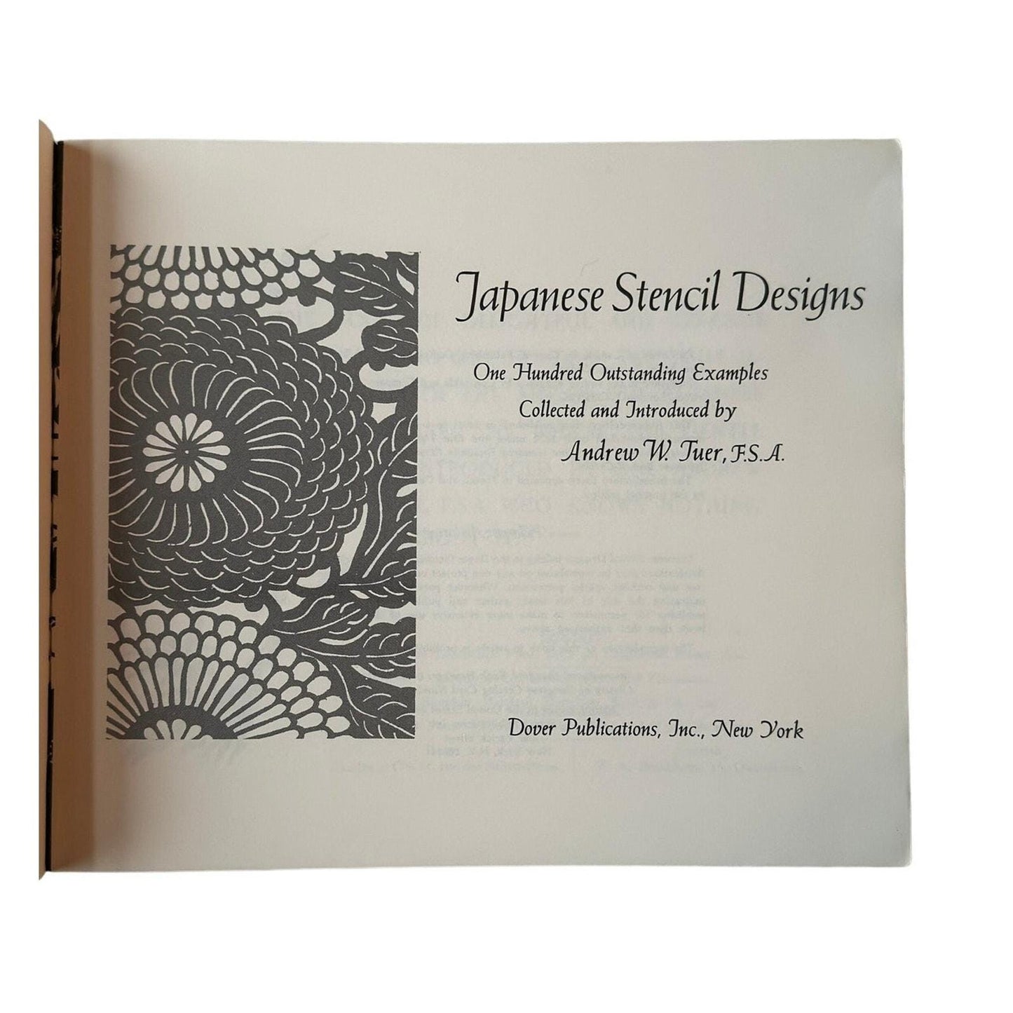 Vintage 1982 Japanese Stencil Design Patterns by Andrew Tuer Softcover Reprint