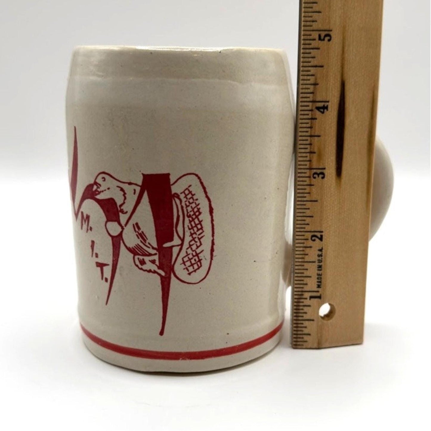 Rare MIT Vintage Beer Stein 1951 Handmade Stoneware Mug Mascot Tim the Beaver