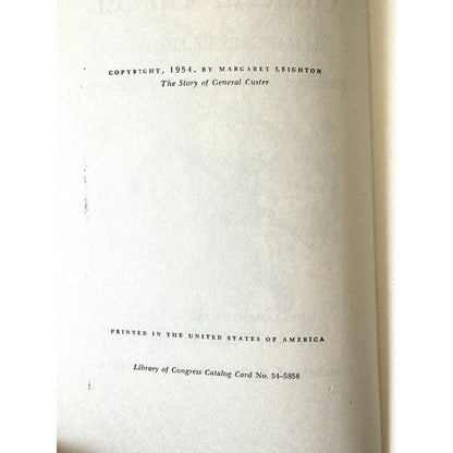 Vintage Book: The Story of General Custer, Illustrated 1954 Edition