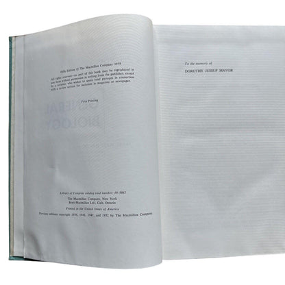 Vintage Textbook 1959 General Biology by James Watt Mavor Hardcover Fifth Edition First Printing