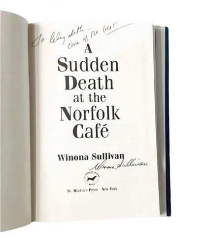 Vintage Book Sudden Death Norfolk Cafe Author Signed 1993 First Ed 1st Pr HCDJ