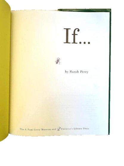 1995 If Sarah Perry Illustrated Childrens Book First 1st Edition 2nd Print HCDJ